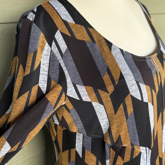 Rabbit Rabbit Rabbit Long Sleeve Geometric Print Swing Dress - Picture 3 of 11